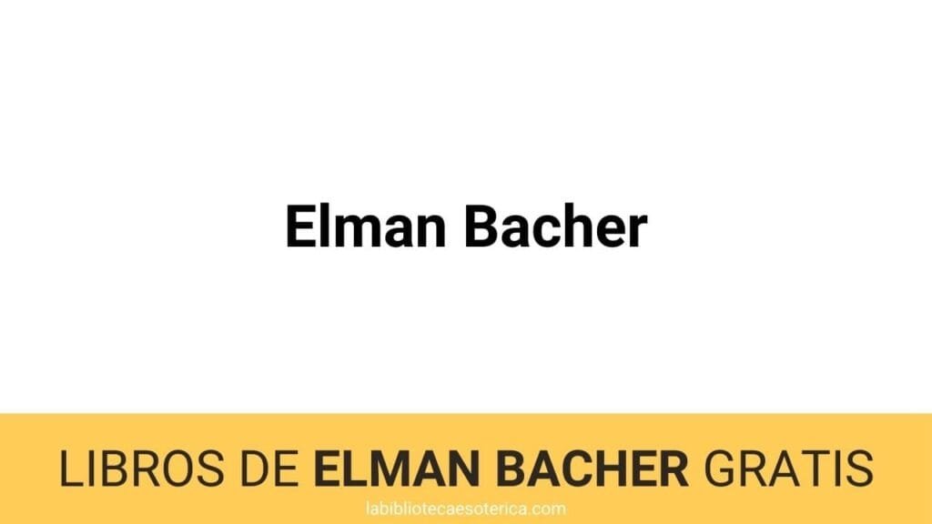 Libros de Elman Bacher